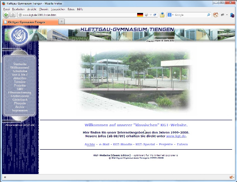 Die "klassische" KGT-Website 2003-2008